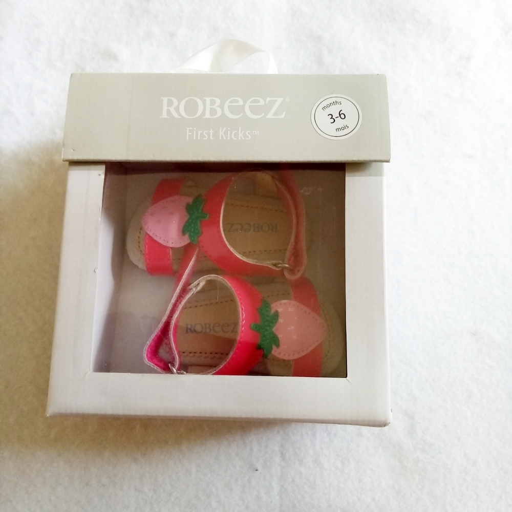 Robeez Kids Pink Strawberry Sandals - Picture 2 of 9